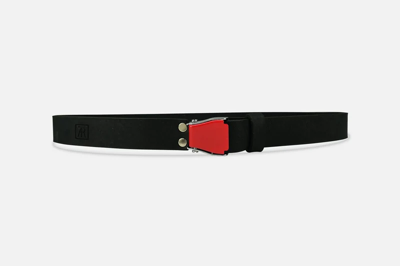 GÜRTEL SMALL NUBUK BLACK/ROT