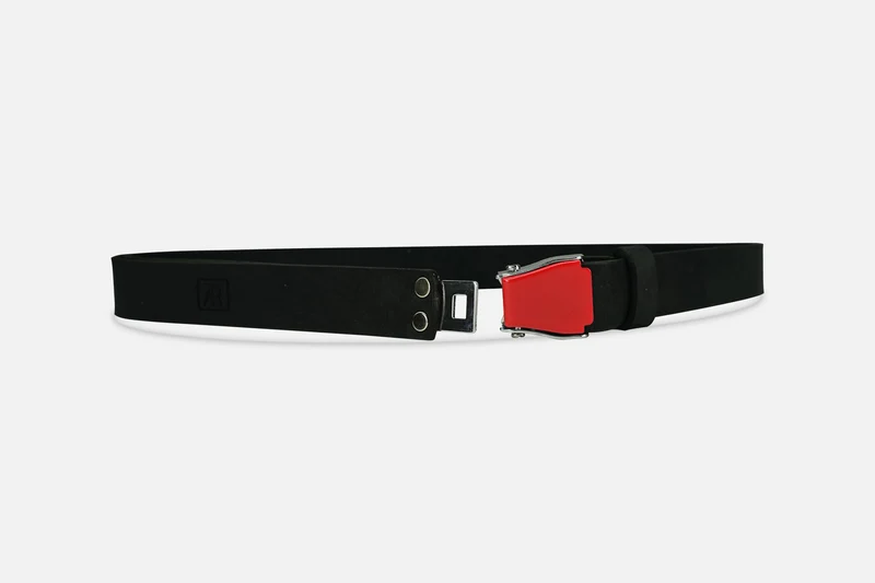 GÜRTEL SMALL NUBUK BLACK/ROT