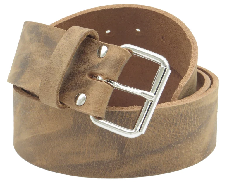 Arbeitsgürtel Ledergürtel Handwerkergürtel 4 cm breit natur braun Büffelleder