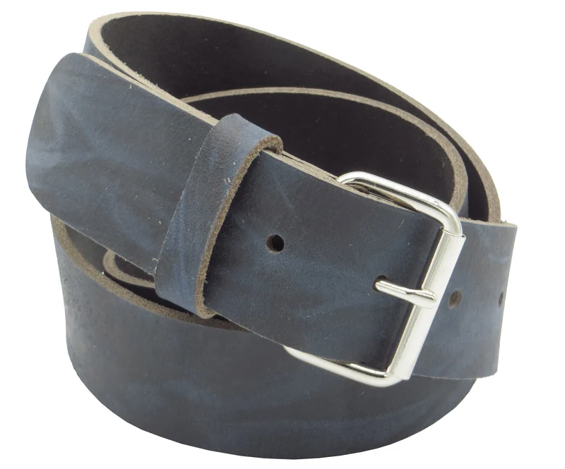 Arbeitsgürtel Ledergürtel Handwerkergürtel 4 cm breit blau Büffelleder