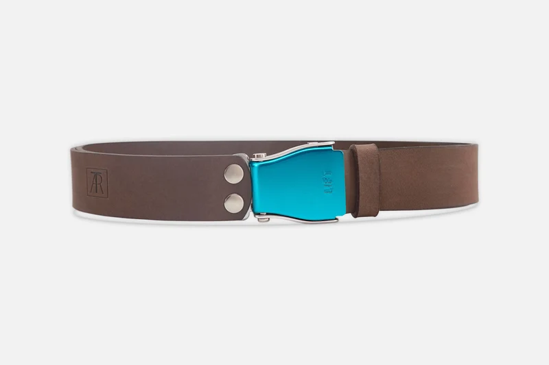 GÜRTEL STANDARD NUBUK BRAUN/TÜRKIS