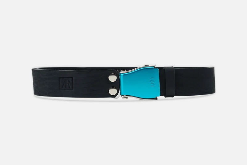 GÜRTEL STANDARD NUBUK BLACK/TÜRKIS
