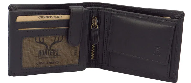 Geldbörse für Herren schwarz Rindsleder Querformat mit RFID Diebstahlschutz BP-1610-1-ITL-VT