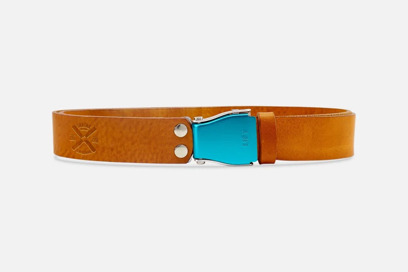 GÜRTEL STANDARD COGNAC LIGHT/TÜRKIS