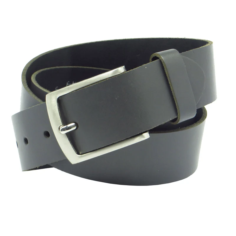Ledergürtel 4 cm breit grau aus feinem Rindsleder