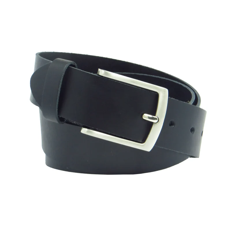 Ledergürtel 4 cm breit schwarz aus feinem Rindsleder