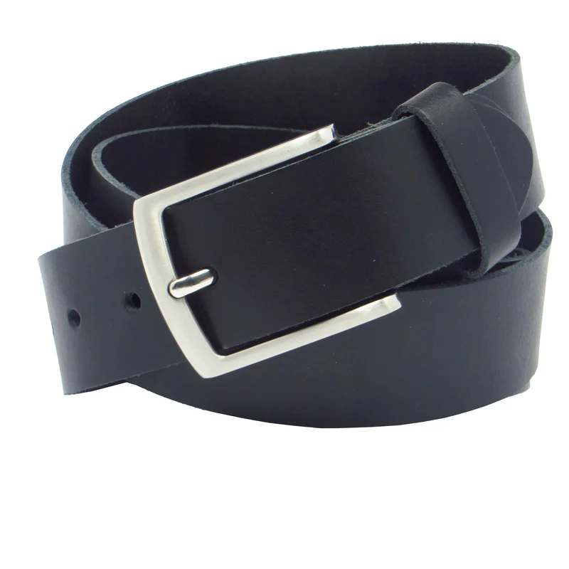Ledergürtel 4 cm breit schwarz aus feinem Rindsleder