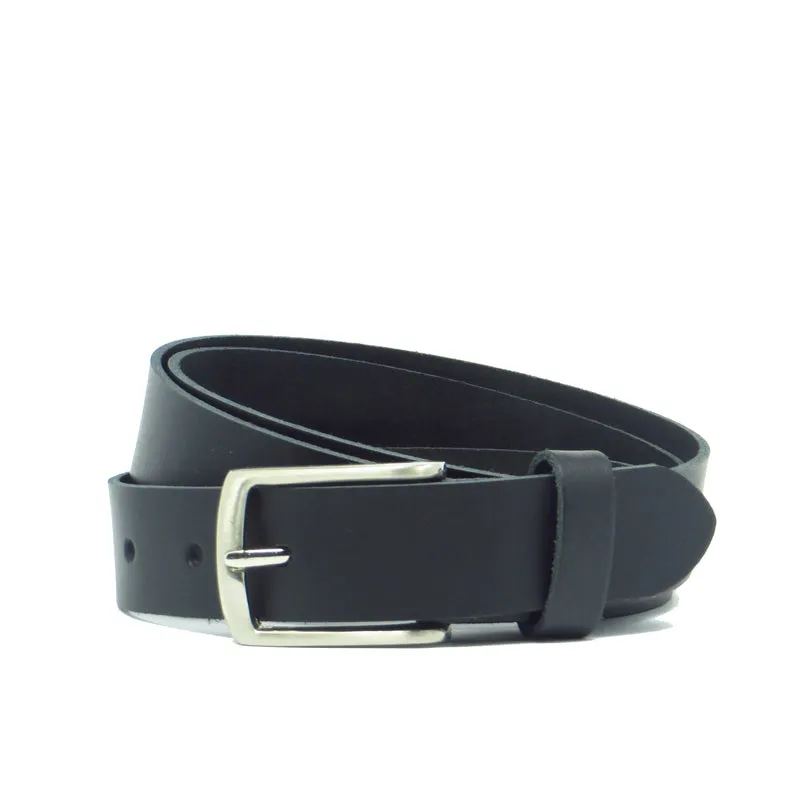 Ledergürtel 3 cm breit schwarz aus feinem Rindsleder