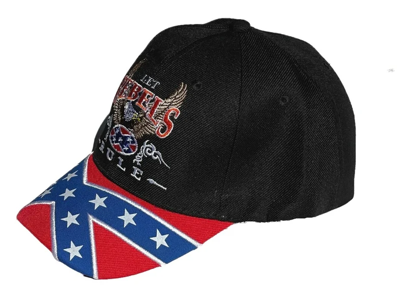 Baseballcap Cap mit Schirm schwarz Let the Rebels rule