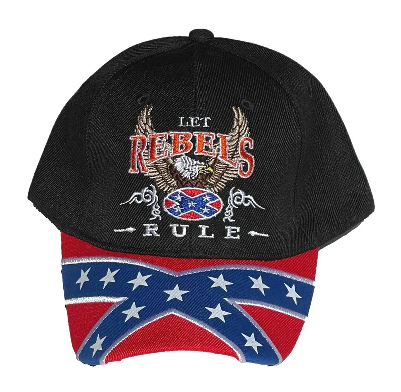 Baseballcap Cap mit Schirm schwarz Let the Rebels rule