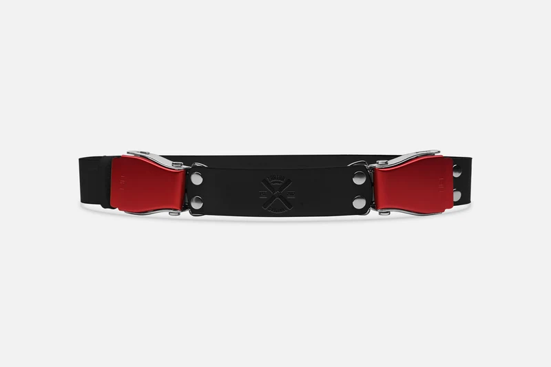 2-SCHNALLENGÜRTEL STANDARD BLACK/LACHSROT