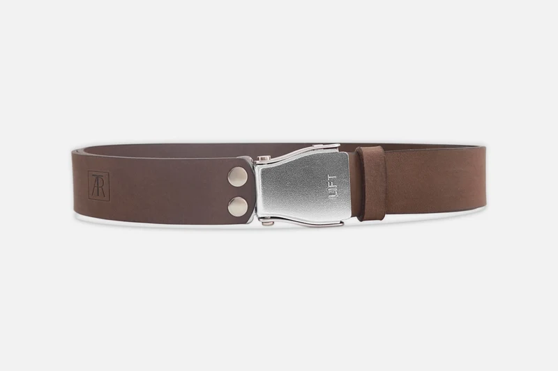 GÜRTEL STANDARD NUBUK BRAUN/ROH SILBER