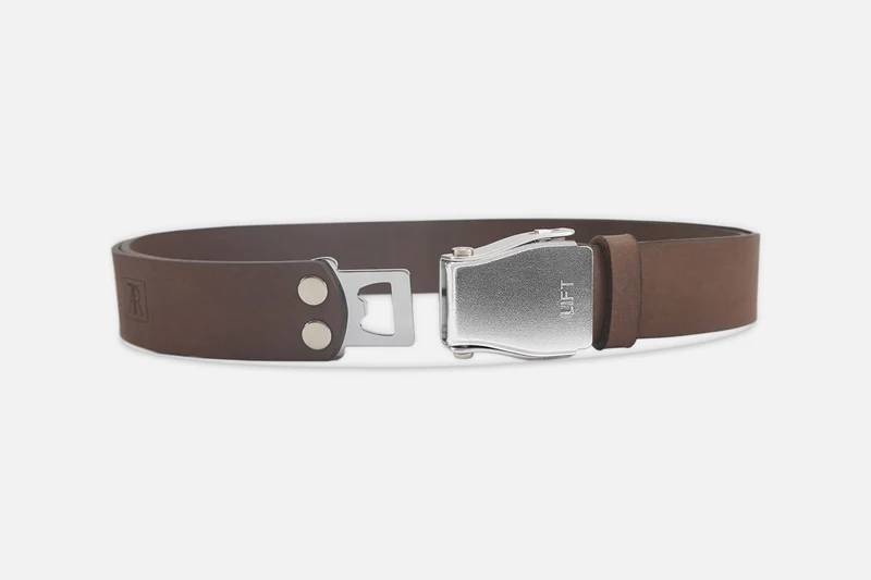 GÜRTEL STANDARD NUBUK BRAUN/ROH SILBER