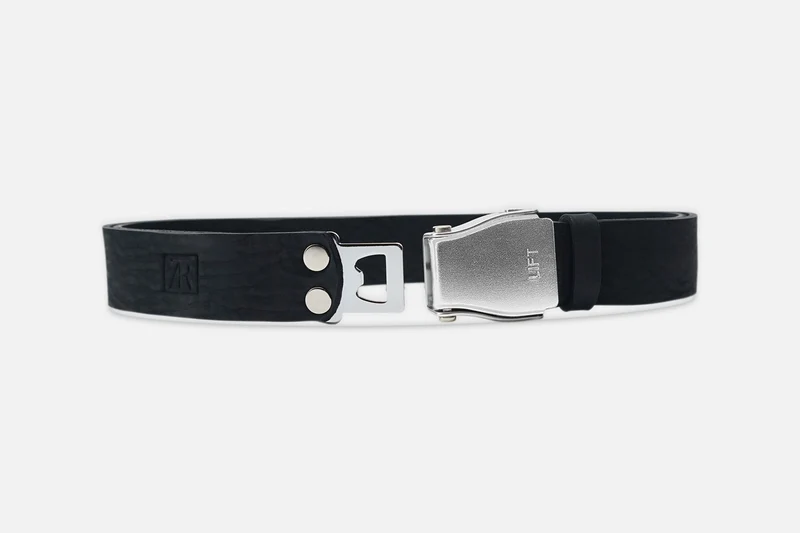 GÜRTEL STANDARD NUBUK BLACK/ROH SILBER