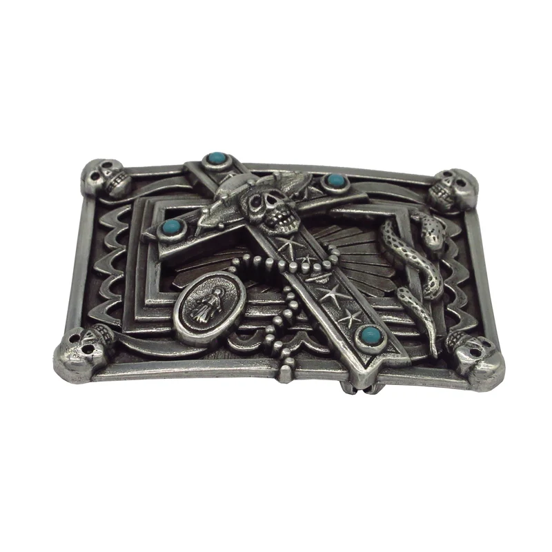 Gürtelschließe Gürtelschnalle Schnalle Buckle grau Silber für 4 cm breiten Gürtel