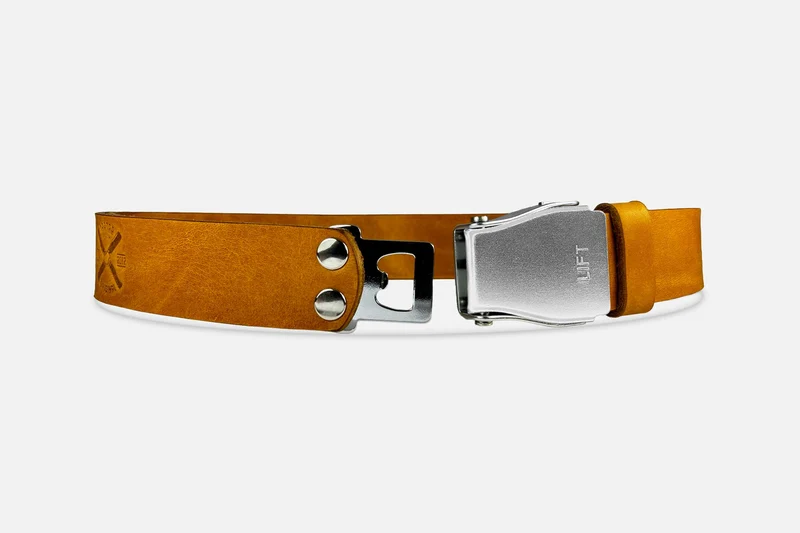 GÜRTEL STANDARD COGNAC/ROH SILBER