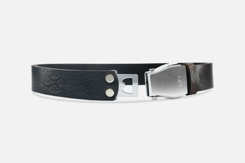 GÜRTEL STANDARD DARKBROWN/ROH SILBER