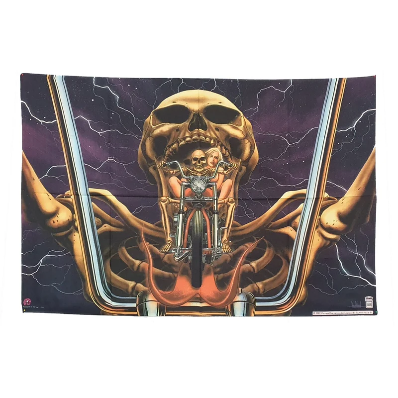 Skull Bike Girl Posterflagge Flagge Fahne