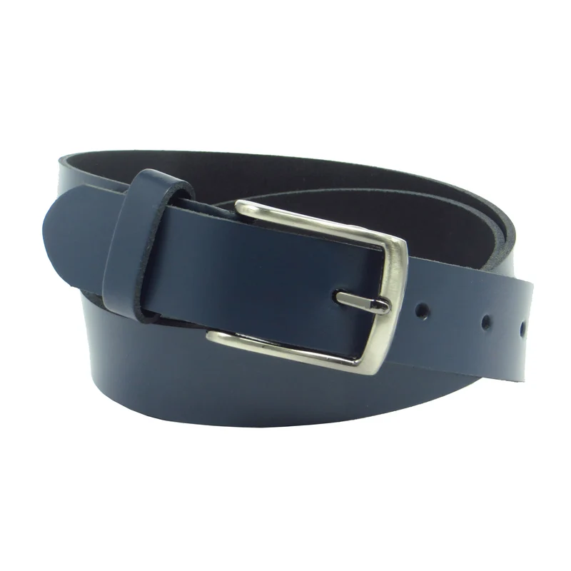 Ledergürtel 3 cm breit dunkelblau aus feinem Rindsleder