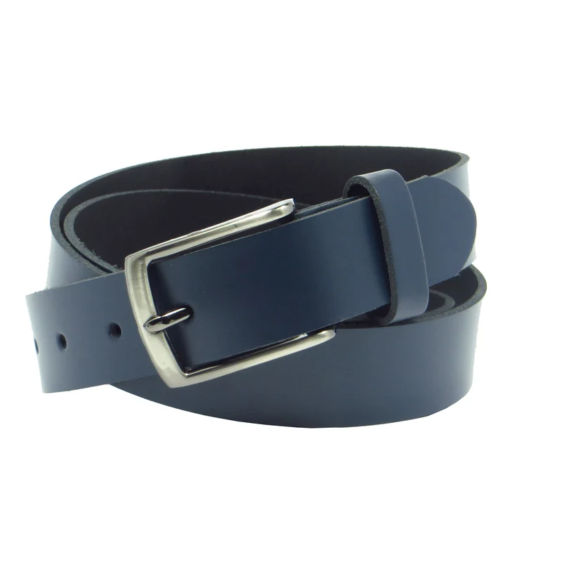 Ledergürtel 3 cm breit dunkelblau aus feinem Rindsleder