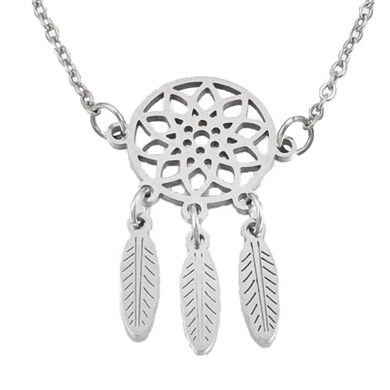 Armband Armkette mit Traumfänger Feder aus Edelstahl Indianerschmuck