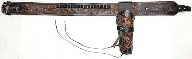 Holstergürtel Westernholster wahlweise mit Holstertasche Holster Rindleder braun