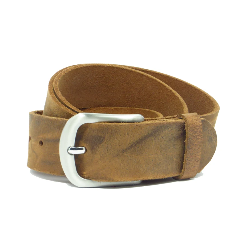 Ledergürtel 4 cm breit natur Büffelleder