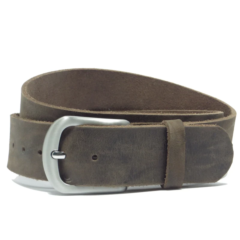Ledergürtel 4 cm breit dunkelbraun Büffelleder