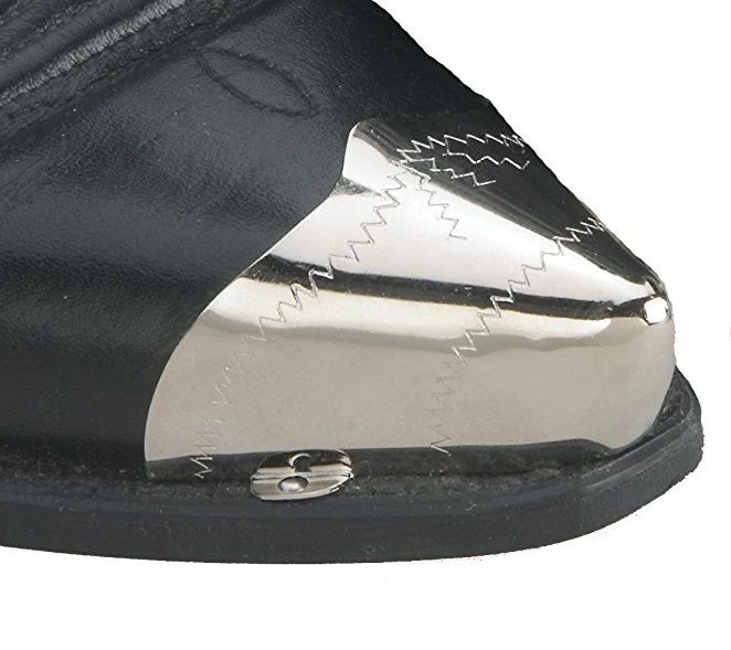Stiefelspitze oder Stiefelhacke Westernstiefel handgraviert silber plattiert