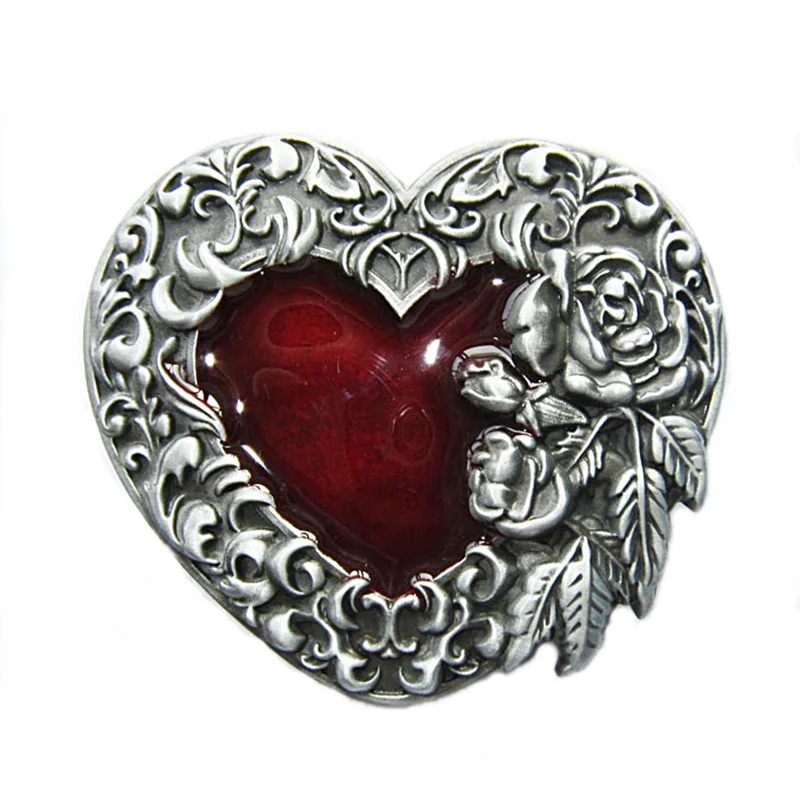 Gürtelschnalle Buckle Gürtelschliesse Western Rose Herz Country Line Dance
