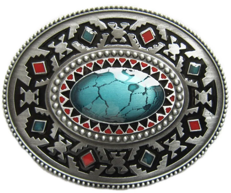Gürtelschnalle Buckle Gürtelschliesse Ornament türkis