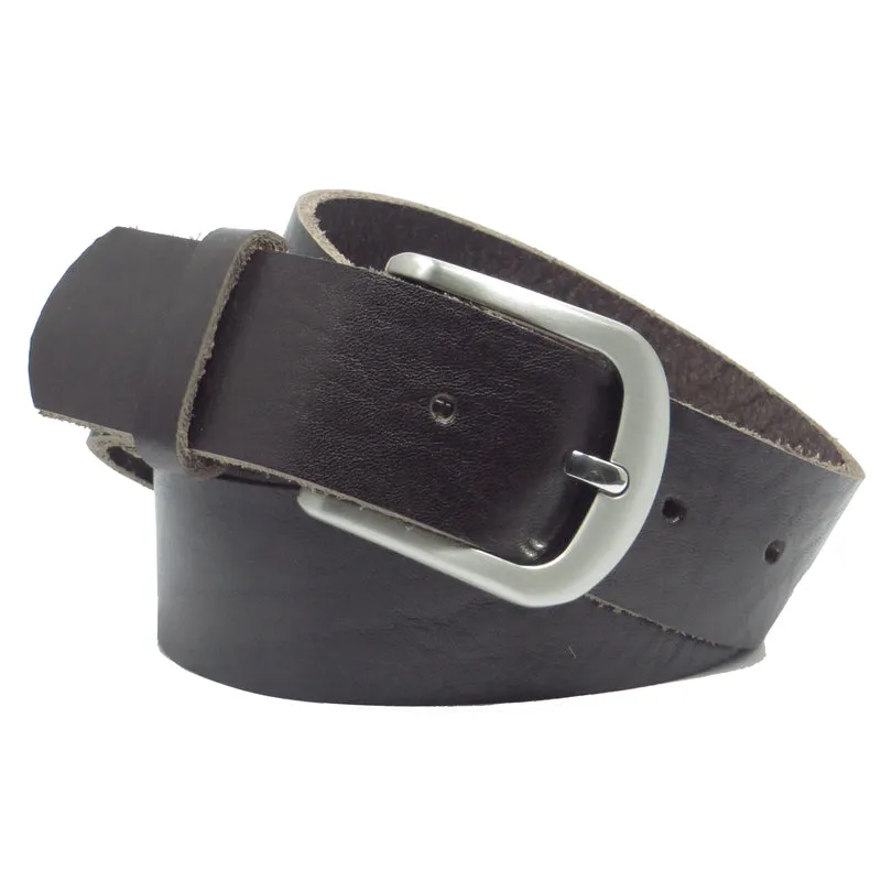Ledergürtel 4 cm breit dunkelbraun Rindsleder