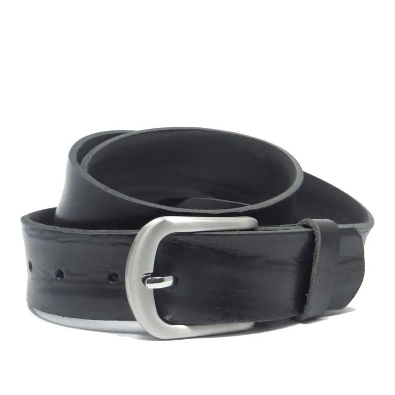 Ledergürtel 4 cm breit schwarz Rindsleder