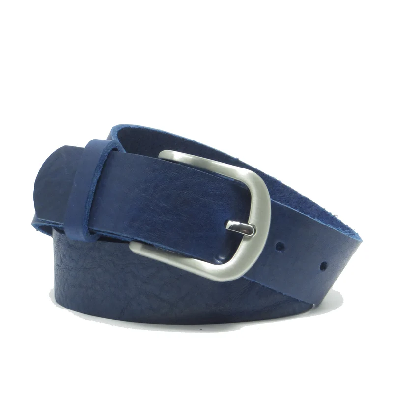 Ledergürtel 4 cm breit dunkelblau Rindsleder