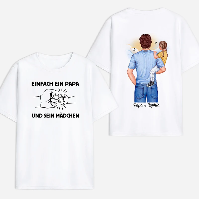 Opa Papa Und Sohn Tochter - Personalisiertes Geschenk | T Shirt Bedrucken Beidseitig