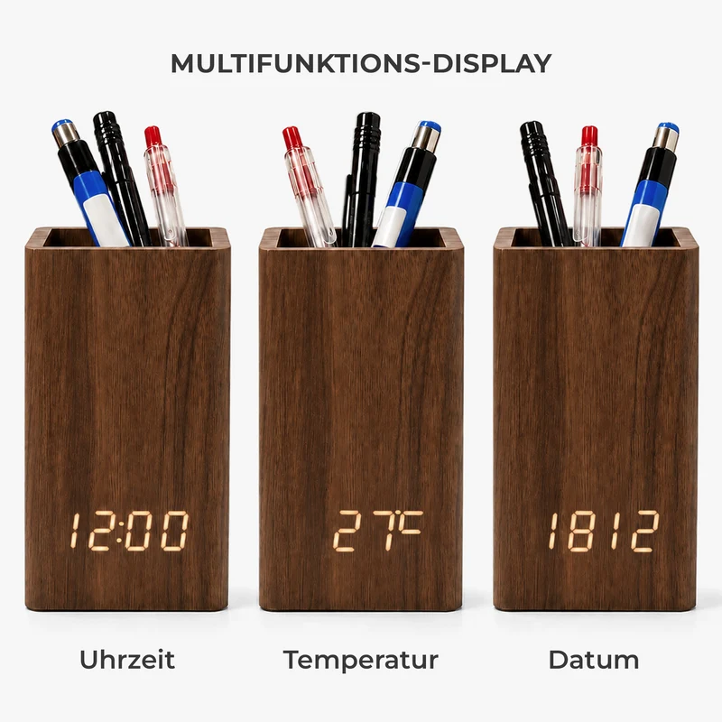 Scheiß Auf Den Vatertag Muttertag Wir Lieben Dich Jeden Tag - Personalisierte Geschenke Familie | Stiftehalter Mit Uhr Papa Mama