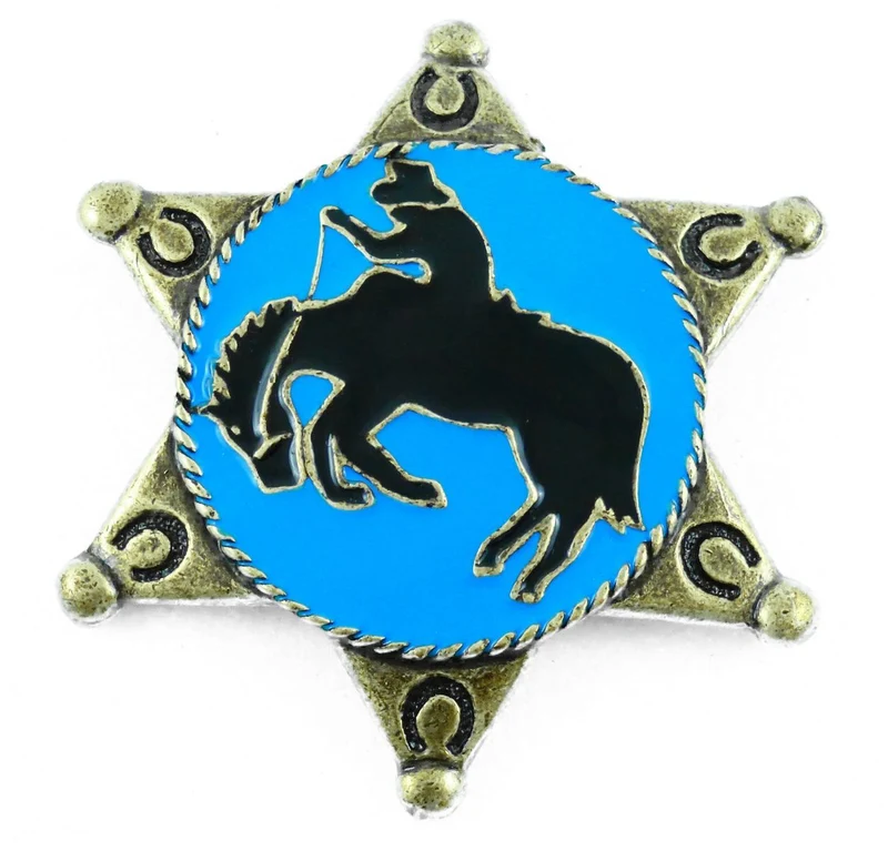 Anstecker Pin Anstecknadel Sheriffstern Cowboy Rodeo Country Wilder Westen 02