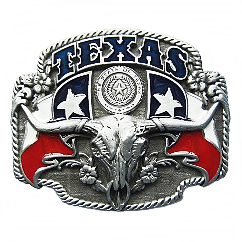 Gürtelschnalle Buckle Gürtelschließe für Wechselgürtel Longhorn Texas Lone Star