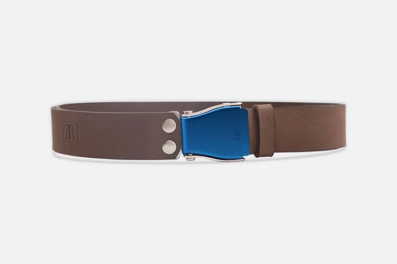 GÜRTEL STANDARD NUBUK BRAUN/BLAU