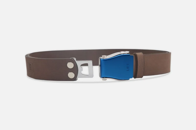 GÜRTEL STANDARD NUBUK BRAUN/BLAU