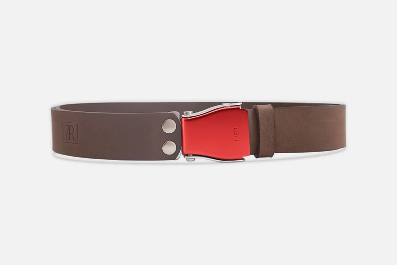 GÜRTEL STANDARD NUBUK BRAUN/LACHSROT