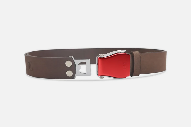 GÜRTEL STANDARD NUBUK BRAUN/LACHSROT