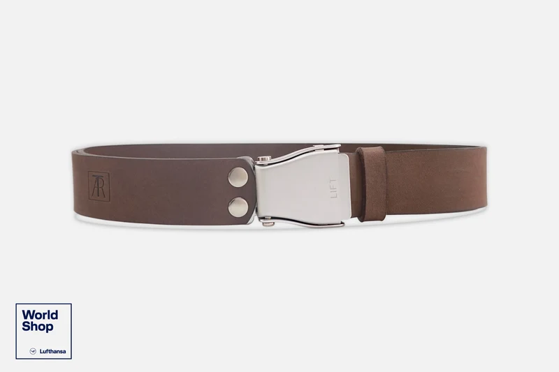 GÜRTEL STANDARD NUBUK BRAUN/SILBER