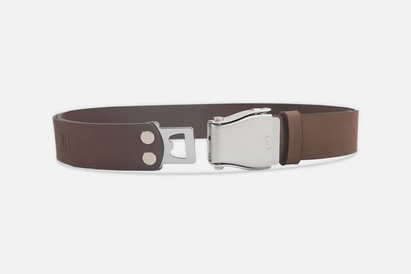 GÜRTEL STANDARD NUBUK BRAUN/SILBER