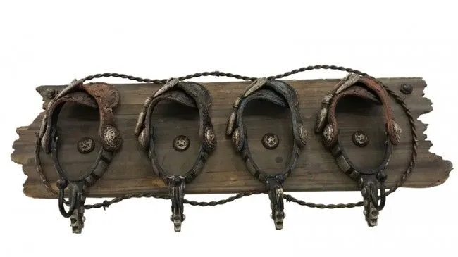 Kleiderhaken, Garderobe, Four Spurs, 4 Sporen, Lone Star, Texas, Hufeisen, Pferd