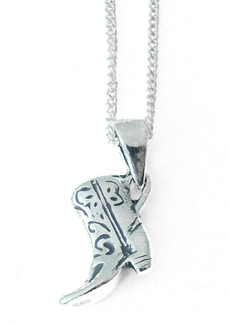 Kette Halskette mit Anhänger Cowboystiefel 3 Längen Indianerschmuck 925er Silber