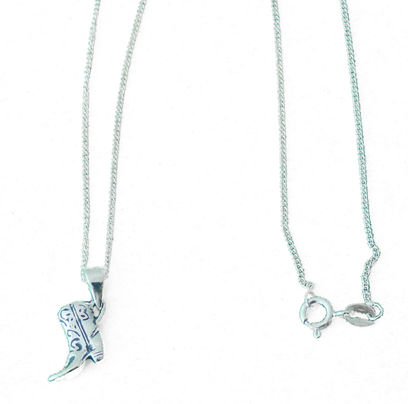 Kette Halskette mit Anhänger Cowboystiefel 3 Längen Indianerschmuck 925er Silber