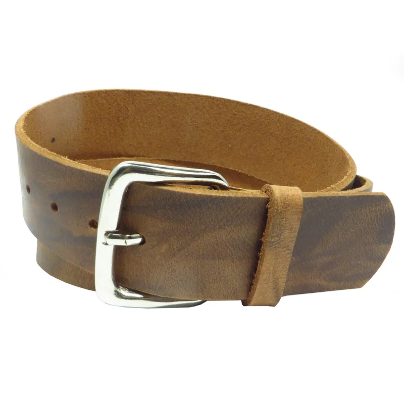 Ledergürtel 5 cm breit braun natur Büffelleder