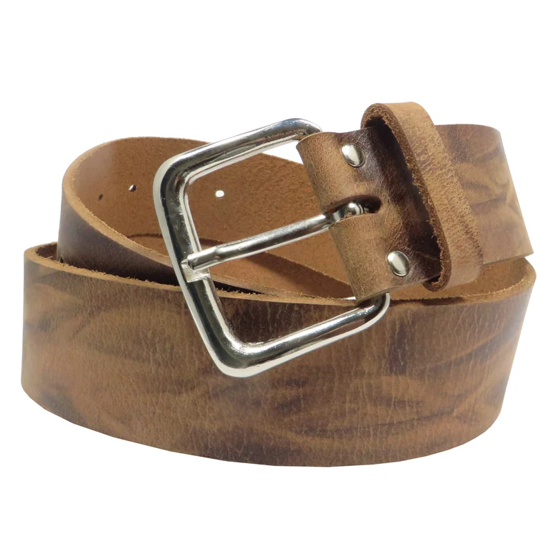 Ledergürtel 5 cm breit braun natur Büffelleder