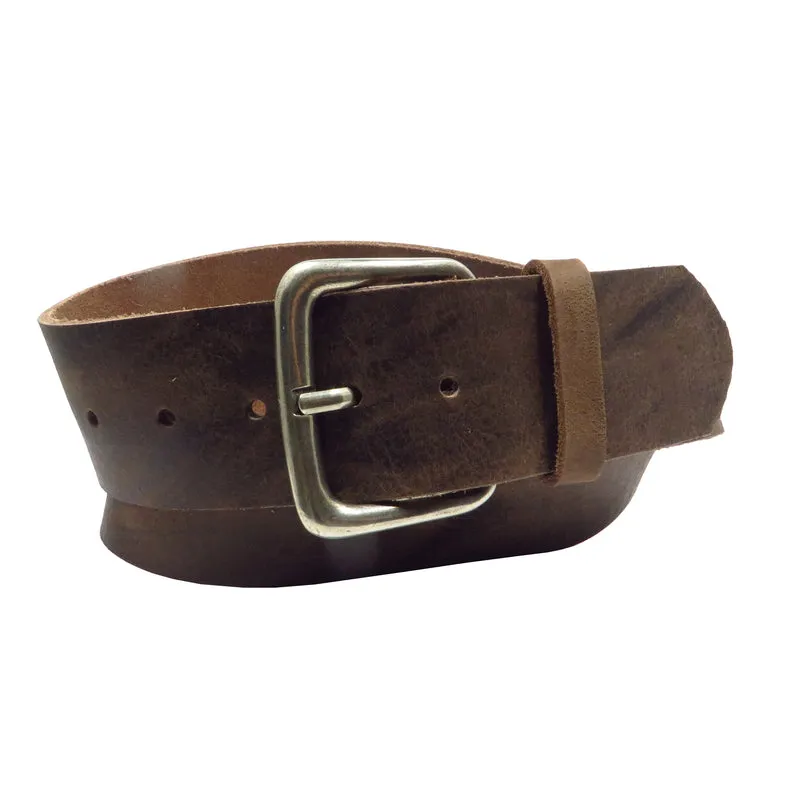 Ledergürtel 5 cm breit dunkelbraun Büffelleder